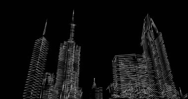 soyut mimari duvar kağıdı tasarımı, dijital konsept arkaplan