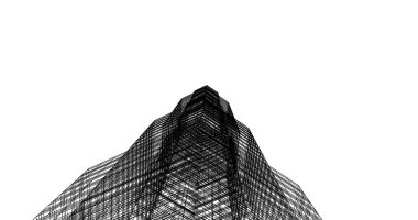 Mimari sanat konseptinde soyut çizgiler, minimum geometrik şekiller. 