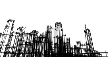 soyut mimari duvar kağıdı tasarımı, dijital konsept arkaplan