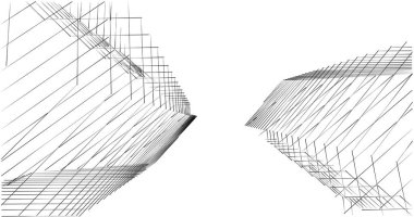 Mimari sanat konseptinde soyut çizgiler, minimum geometrik şekiller. 