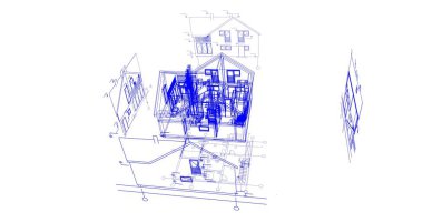 soyut mimari duvar kağıdı tasarımı, dijital konsept arkaplan