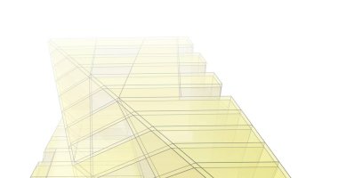 Mimari sanat konseptinde soyut çizgiler, minimum geometrik şekiller. 