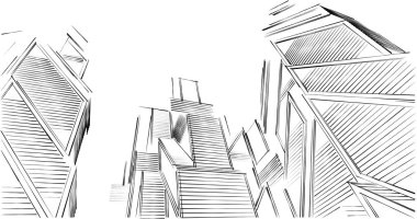 soyut mimari duvar kağıdı tasarımı, dijital konsept arkaplan