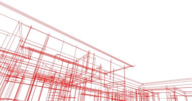 Mimari sanat konseptinde soyut çizgiler, minimum geometrik şekiller. 