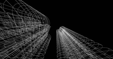 soyut mimari duvar kağıdı tasarımı, dijital konsept arkaplan