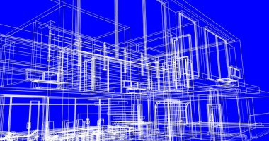 soyut mimari duvar kağıdı tasarımı, dijital konsept arkaplan