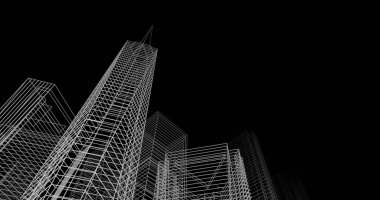 soyut mimari duvar kağıdı tasarımı, dijital konsept arkaplan