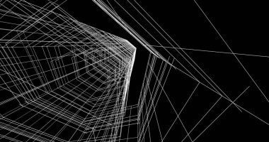 Mimari sanat konseptinde soyut çizgiler, minimum geometrik şekiller. 