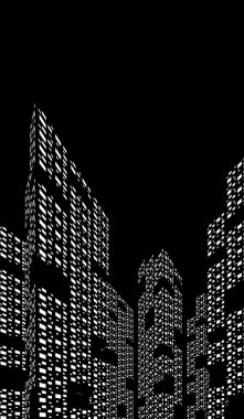 Arkaplanda mimari bina 3d illüstrasyon