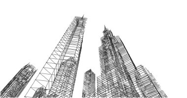 soyut mimari duvar kağıdı tasarımı, dijital konsept arkaplan