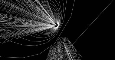 soyut mimari duvar kağıdı tasarımı, dijital konsept arkaplan