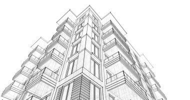 soyut mimari duvar kağıdı tasarımı, dijital konsept arkaplan