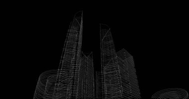 soyut mimari duvar kağıdı tasarımı, dijital konsept arkaplan