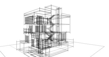 soyut mimari duvar kağıdı tasarımı, dijital konsept arkaplan