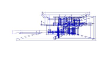Mimari sanat konseptinde soyut çizgiler, minimum geometrik şekiller. 