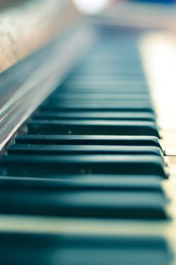 Klasik piyano. Yakın plan çekim. Kavramsal sanat arkaplanı