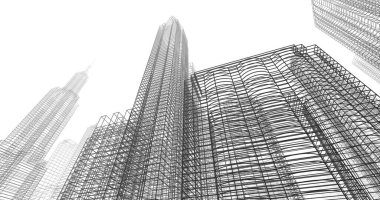 soyut mimari duvar kağıdı tasarımı, dijital konsept arkaplan