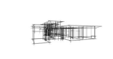 Mimari sanat konseptinde soyut çizgiler, minimum geometrik şekiller. 