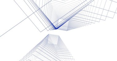 Mimari sanat konseptinde soyut çizgiler, minimum geometrik şekiller. 