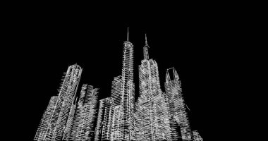 Mimari sanat konseptinde soyut çizgiler, minimum geometrik şekiller. 