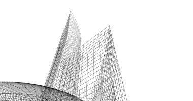 Mimari sanat konseptinde soyut çizgiler, minimum geometrik şekiller. 