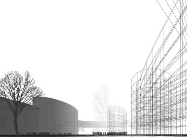 soyut mimari duvar kağıdı tasarımı, dijital konsept arkaplan