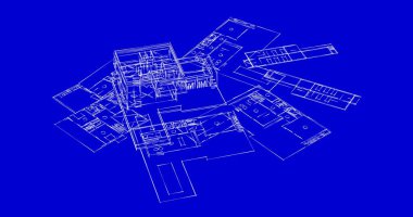 Mimari sanat konseptinde soyut çizgiler, minimum geometrik şekiller. 