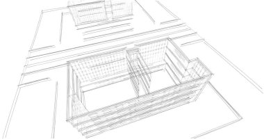 soyut mimari duvar kağıdı tasarımı, dijital konsept arkaplan