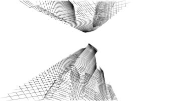 Mimari sanat konseptinde soyut çizgiler, minimum geometrik şekiller. 