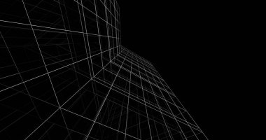 Mimari sanat konseptinde soyut çizgiler, minimum geometrik şekiller. 