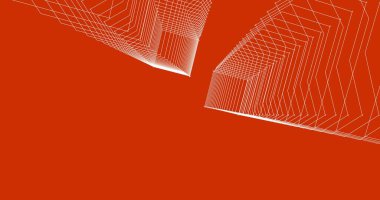 Mimari sanat konseptinde soyut çizgiler, minimum geometrik şekiller. 