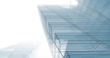 Mimari sanat konseptinde soyut çizgiler, minimum geometrik şekiller. 