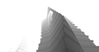 Mimari sanat konseptinde soyut çizgiler, minimum geometrik şekiller. 