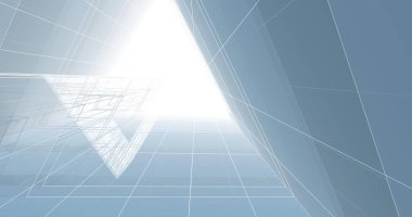 Arkaplanda mimari bina 3d illüstrasyon