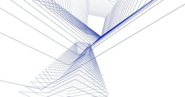 Mimari sanat konseptinde soyut çizgiler, minimum geometrik şekiller. 