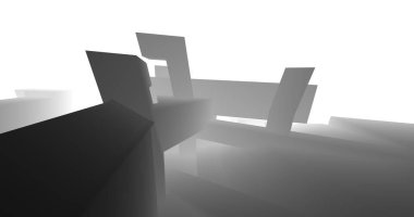 Mimari sanat konseptinde soyut çizgiler, minimum geometrik şekiller. 