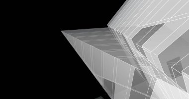 Mimari sanat konseptinde soyut çizgiler, minimum geometrik şekiller. 