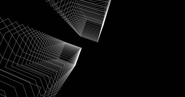 Mimari sanat konseptinde soyut çizgiler, minimum geometrik şekiller. 