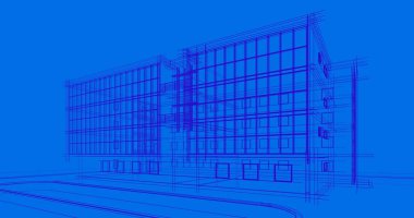 Mimari sanat konseptinde soyut çizgiler, minimum geometrik şekiller. 