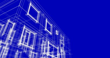 Mimari sanat konseptinde soyut çizgiler, minimum geometrik şekiller. 