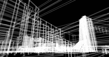 soyut mimari duvar kağıdı tasarımı, dijital konsept arkaplan