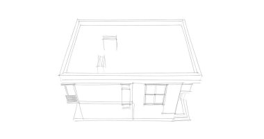 Arkaplanda mimari bina 3d illüstrasyon