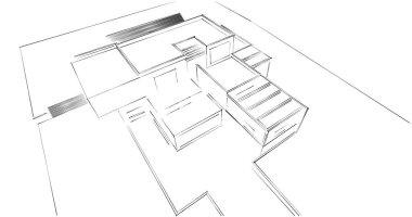 soyut mimari duvar kağıdı tasarımı, dijital konsept arkaplan