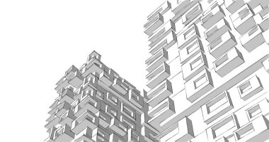 soyut mimari duvar kağıdı tasarımı, dijital konsept arkaplan