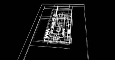 soyut mimari duvar kağıdı tasarımı, dijital konsept arkaplan