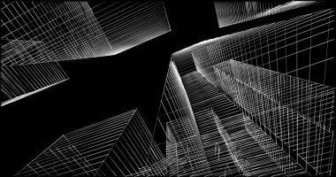 soyut mimari duvar kağıdı tasarımı, dijital konsept arkaplan