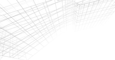 Mimari sanat konseptinde soyut çizgiler, minimum geometrik şekiller. 