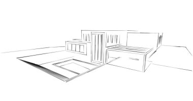 soyut mimari duvar kağıdı tasarımı, dijital konsept arkaplan