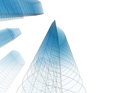 Mimari sanat konseptinde soyut çizgiler, minimum geometrik şekiller. 