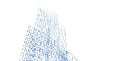 Mimari sanat konseptinde soyut çizgiler, minimum geometrik şekiller. 